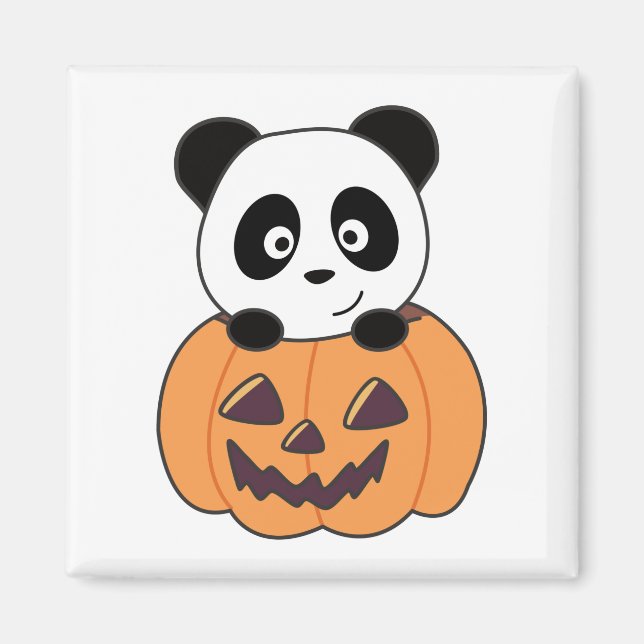 Aimant Panda En Pandas Douces Citrouilles Joyeux Hallowee (Devant)