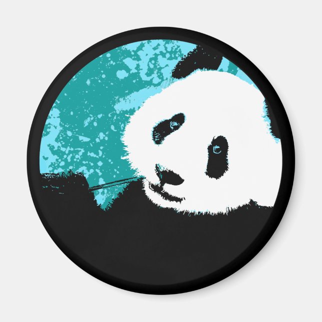 Aimant panda grunge. (Devant)