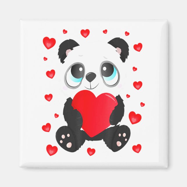 Aimant Panda Heart Valentines Day Girls Kids Women Bear L (Devant)