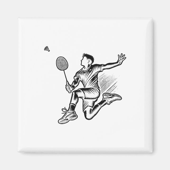 Aimant Panda Jouer Badminton Player Navette (Devant)