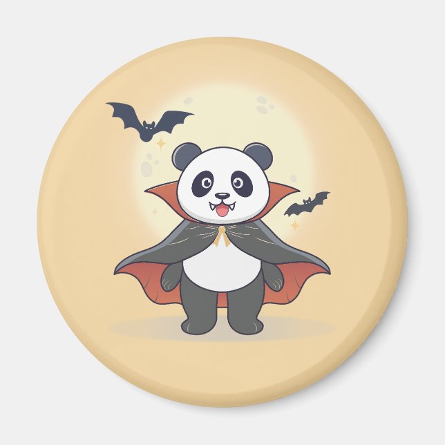 Aimant Panda Magicien Fantaisiste avec Chapeau Magique (Devant)