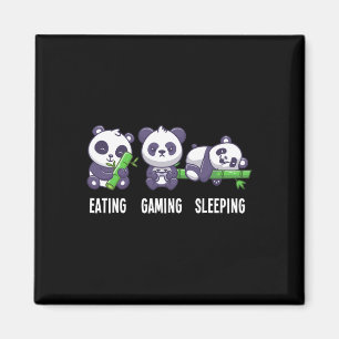 Aimant Panda Manger Jeu Dormir Pour Jeu Multijoueur