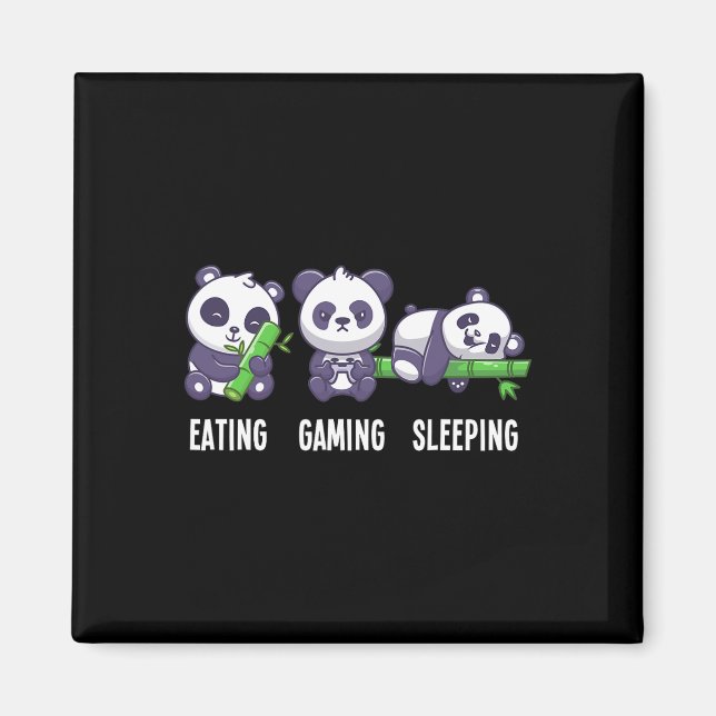 Aimant Panda Manger Jeu Dormir Pour Jeu Multijoueur (Devant)