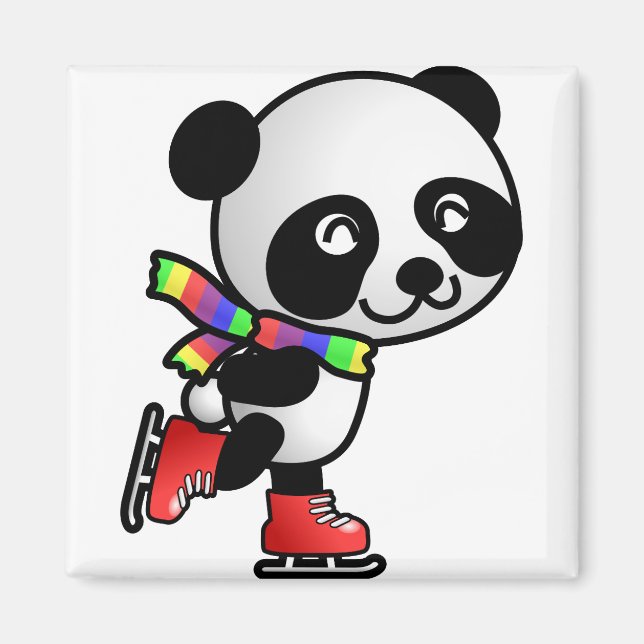 Aimant Panda patinage (Devant)
