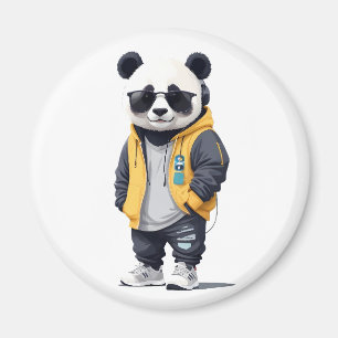 Aimant Panda Portant un Sweat - shirt à capuche drôle Coo
