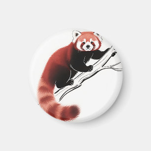 Aimant Panda roux perché sur une branche