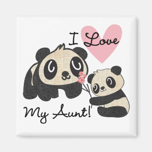 Aimant Pandas I Love My Tante