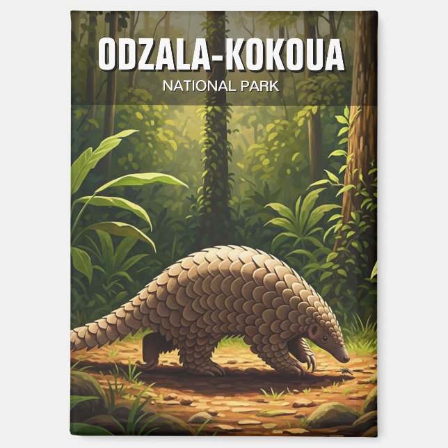 Aimant Pangolin dans le Parc national d'Odzala-Kokoua Con (Recto)