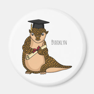 Aimant Pangolin mignon diplômé dessin animé