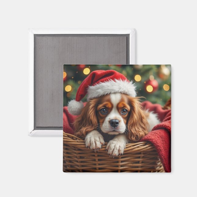 Aimant Panier Confortable pour Cavalier King Charles Span (Recto/Verso)