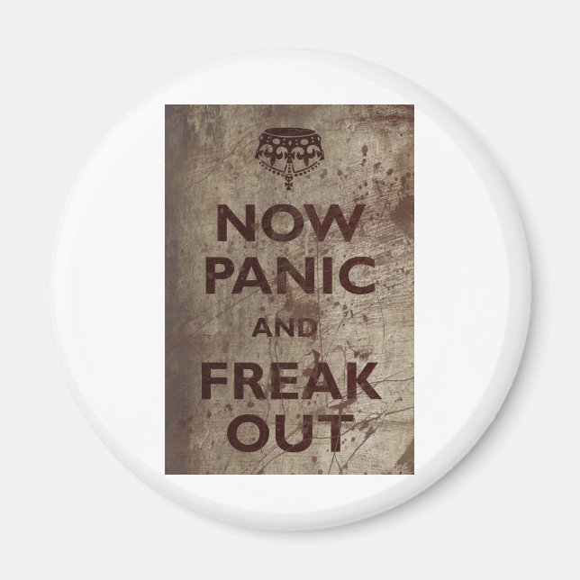 Aimant Panique vintage maintenant & Freak Out (Devant)