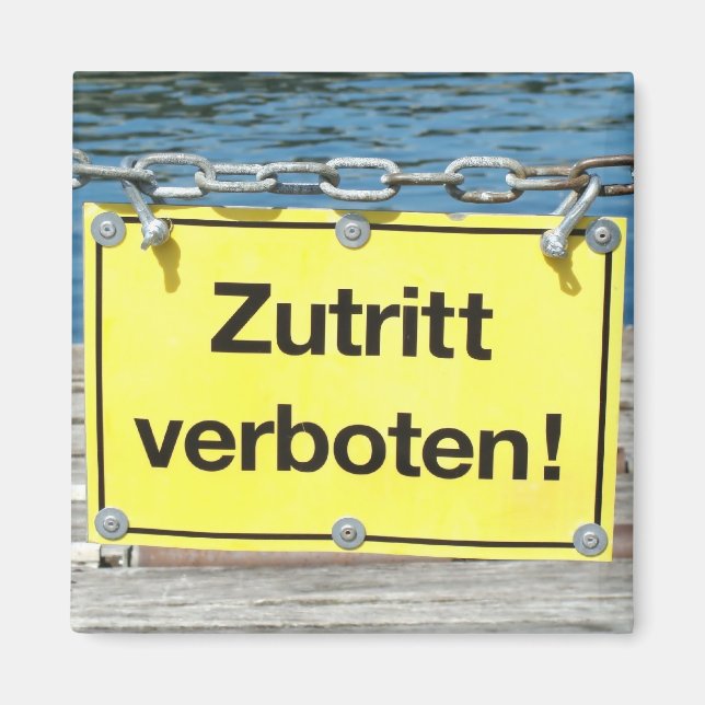 Aimant Panneau allemand "No entry" - Réfrigérateur magnét (Devant)