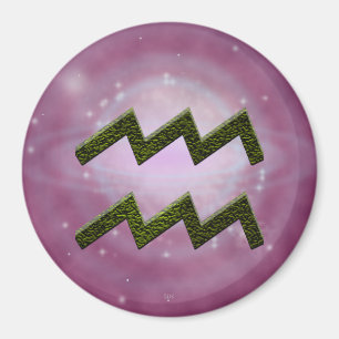 Aimant Panneau astrologique Zodiac Aquarius couleur Pick