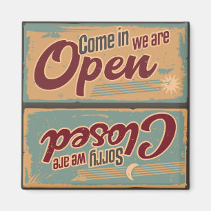 Aimant Panneau Boutique Rétro Ouvrir Lave-vaisselle Fermé