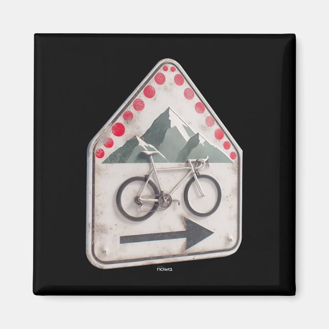 Aimant Panneau Cyclisme - Collectez des points de montée  (Devant)