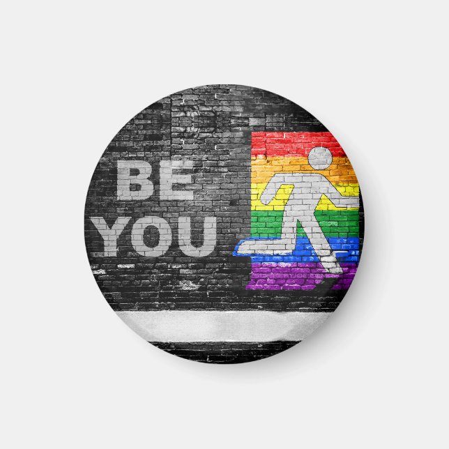 Aimant Panneau de couleurs de fierté arc-en-ciel urbain S (Devant)