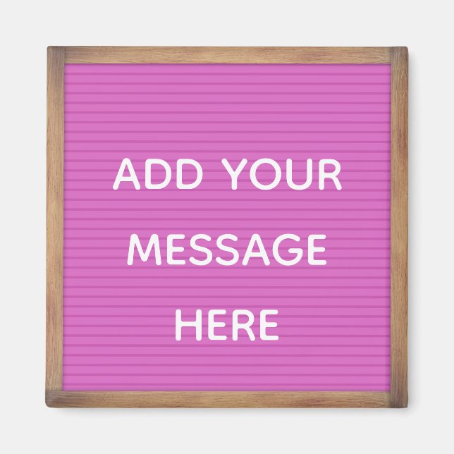 Aimant Panneau de lettres rose dans le message personnali (Devant)
