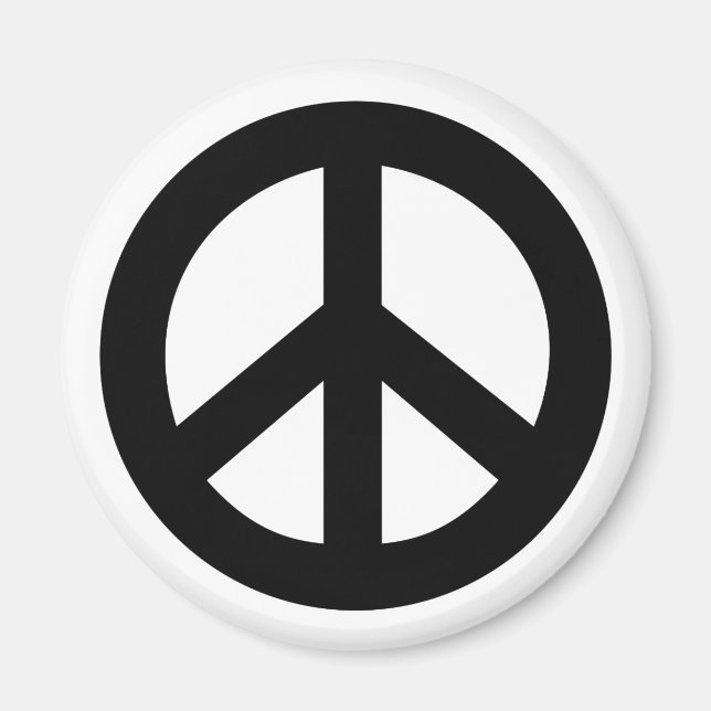 Aimant Panneau de Paix noir (Devant)