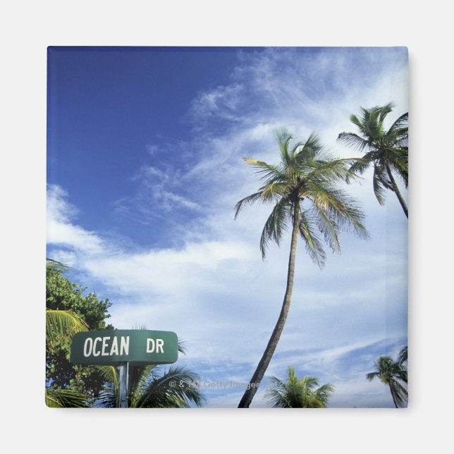 Aimant Panneau de route Ocean Drive, South Beach, Miami,  (Devant)