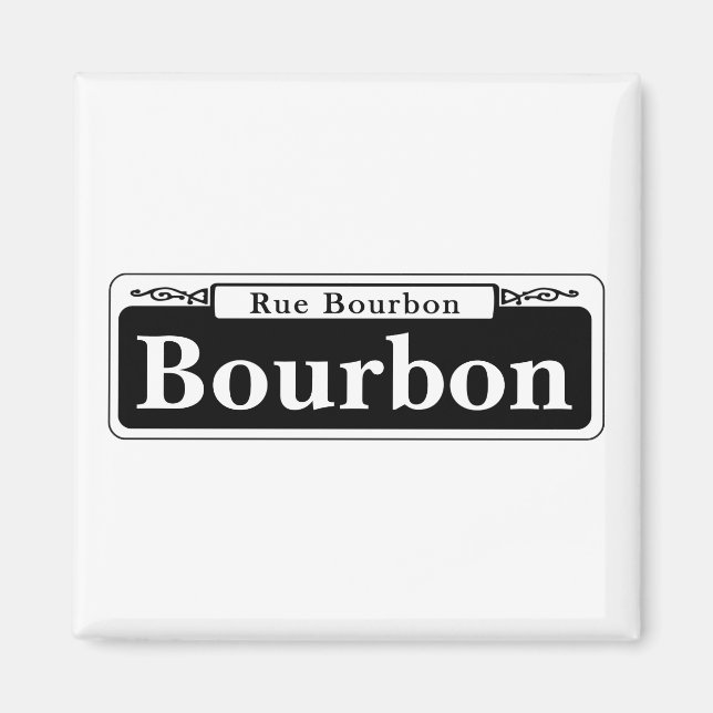 Aimant Panneau de rue Bourbon St., Nouvelle-Orléans (Devant)