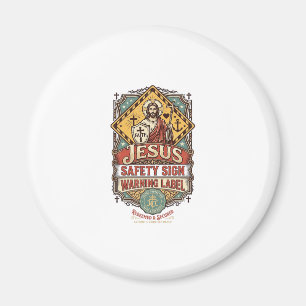 Aimant Panneau de sécurité Jésus Étiquette d'avertissemen