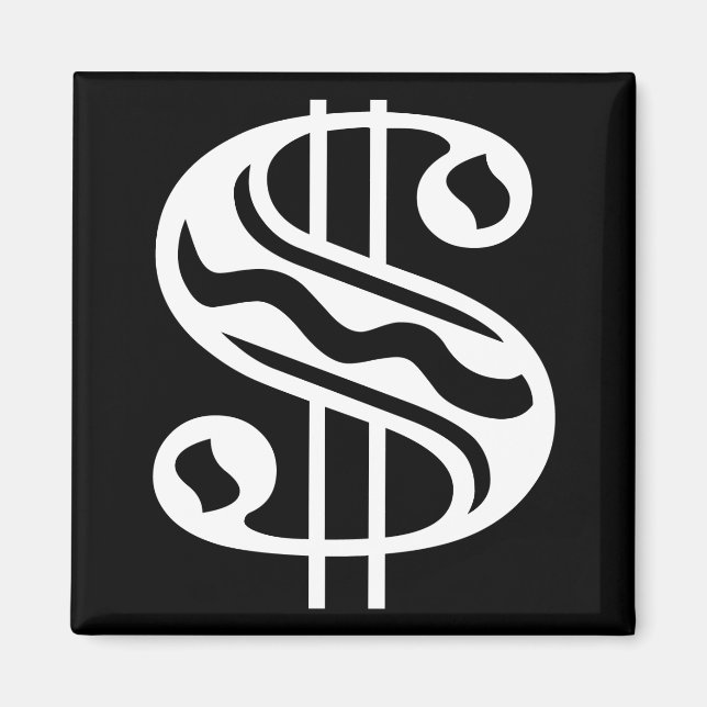 Aimant Panneau dollar - blanc (Devant)