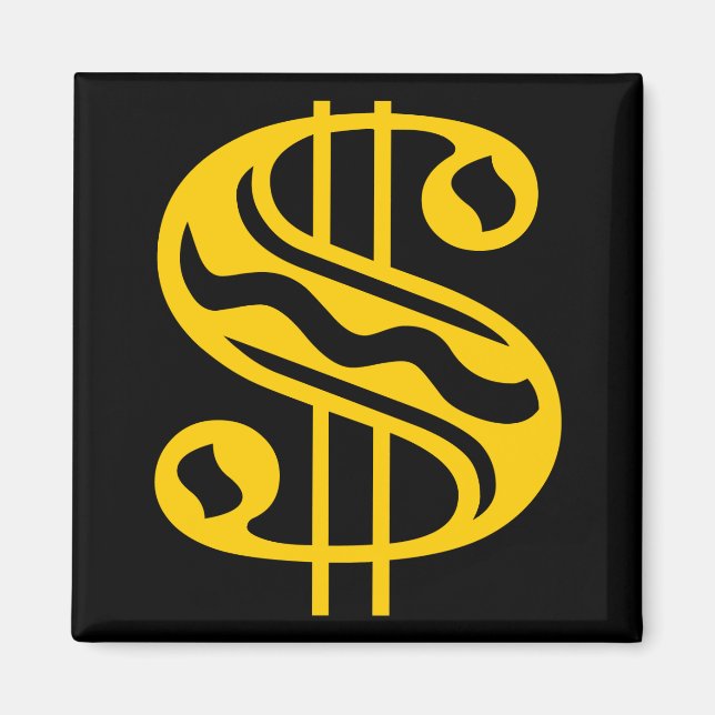 Aimant Panneau dollar - orange (Devant)