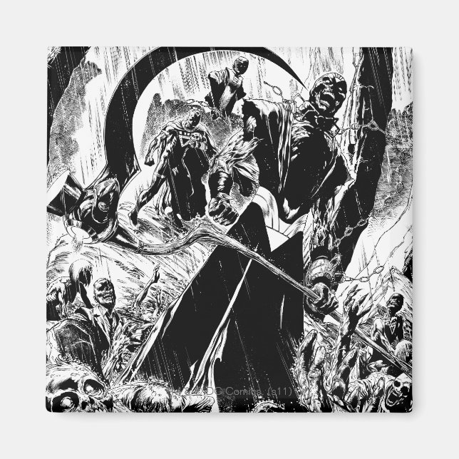 Aimant Panneau du Corps de Lanterne Noire - Noir et Blanc (Devant)