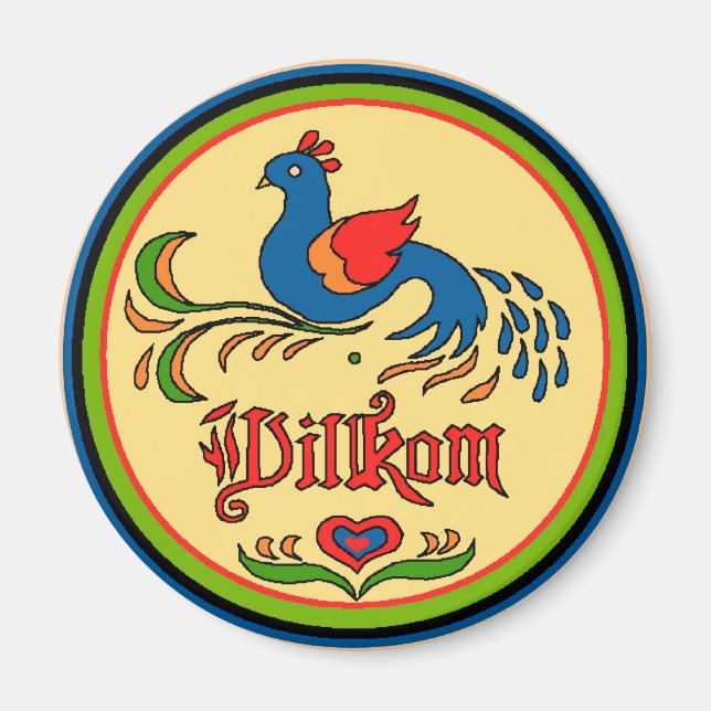 Aimant Panneau hexadécimal Bienvenue Oiseau (Devant)