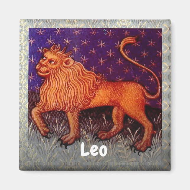 Aimant Panneau Lion Zodiac Lion Horoscope Anniversaire (Devant)