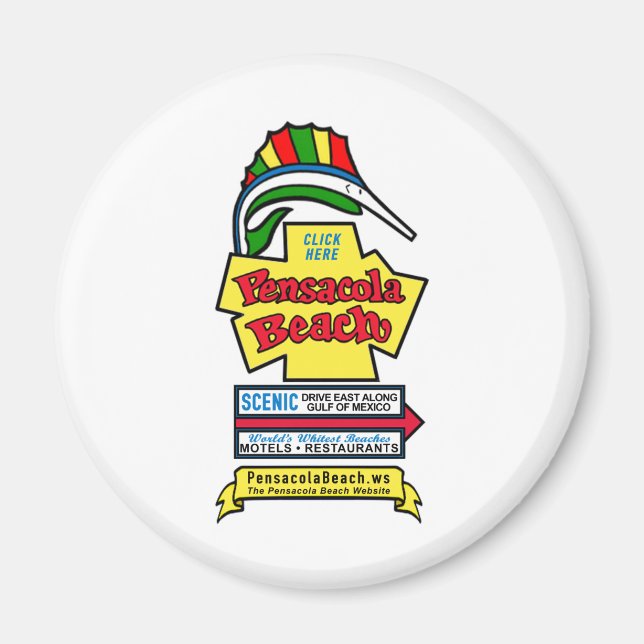 Aimant Panneau magnétique de la plage de Pensacola (Devant)