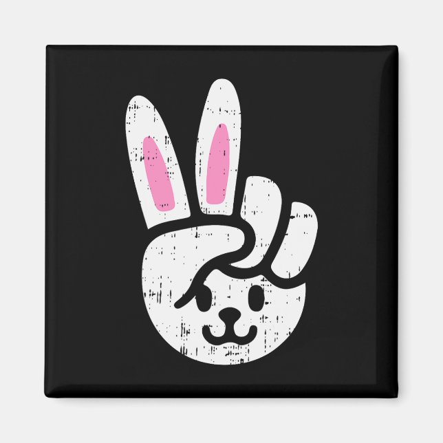 Aimant Panneau Paix Bunny Pâques Fun Rabbit Printemps Hom (Devant)