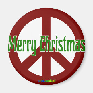 Aimant Panneau Paix Rouge avec Joyeux Noël