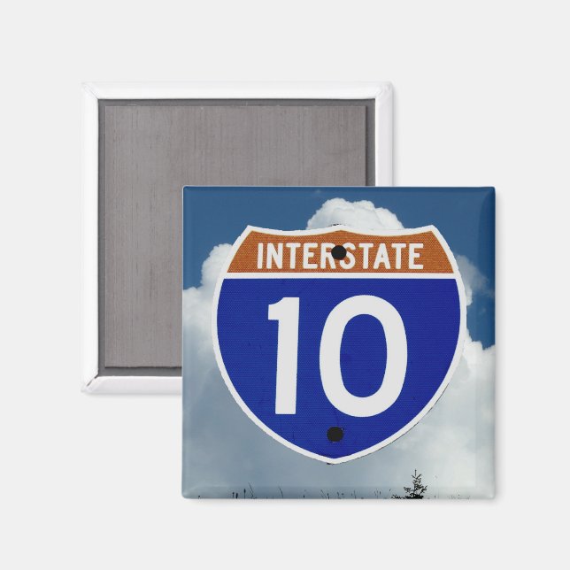 Aimant Panneau routier de l'Interstate 10, Nuages et Ciel (Recto/Verso)