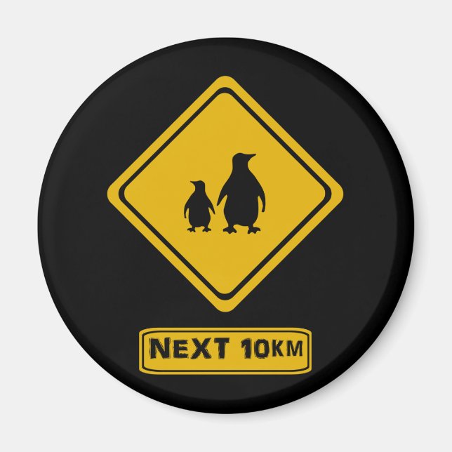 Aimant panneau routier des pingouins (Devant)