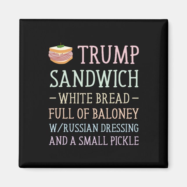 Aimant Panneau Sandwich Trump Drôle  (Devant)