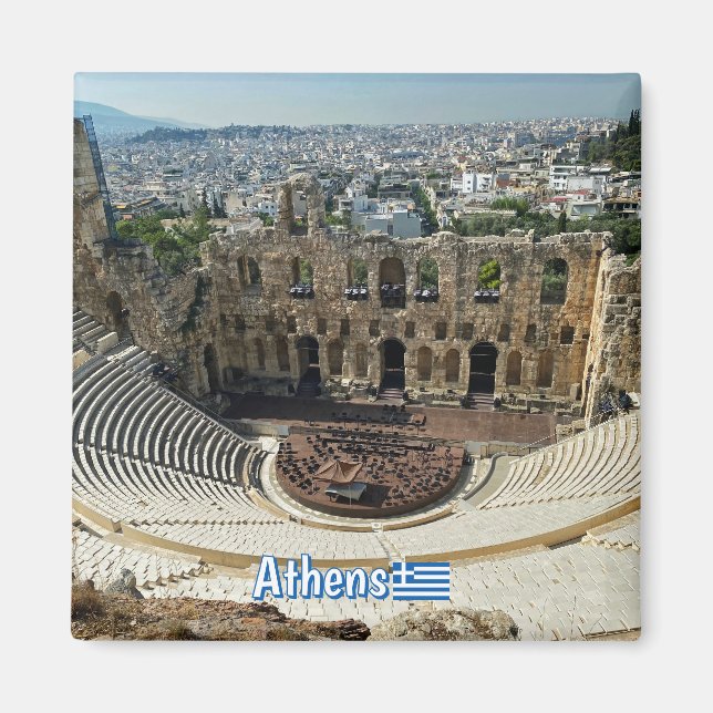 Aimant panorama d'Athènes, voyage (Devant)
