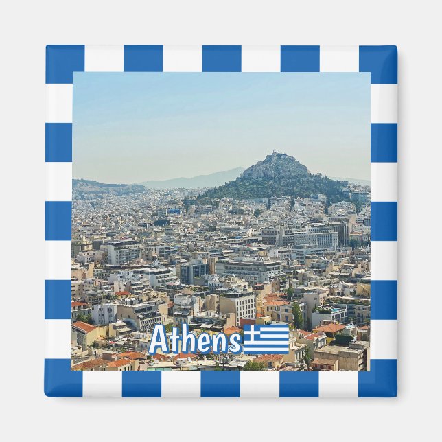 Aimant panorama d'Athènes, voyage (Devant)