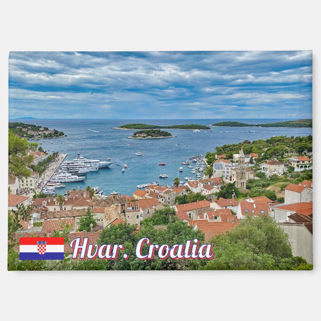 Aimant Panorama de Hvar en Croatie voyage (Recto)
