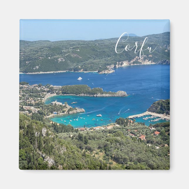 Aimant Panorama de l'île de Corfou voyage (Devant)