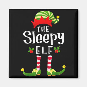 Aimant Pantalon de pyjama assorti de lutin de Noël endorm