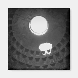 Aimant Panthéon Crâne clair Rome Italie Noir et Blanc
