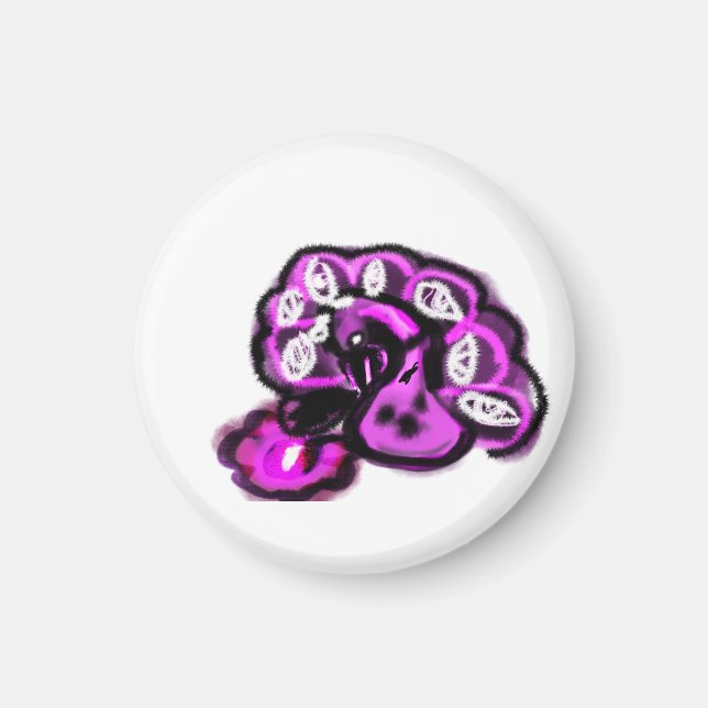 Aimant Paon violet (Devant)