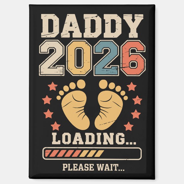 Aimant Papa 2026 Chargement Annonce de bébé Papa futur pa (Recto)