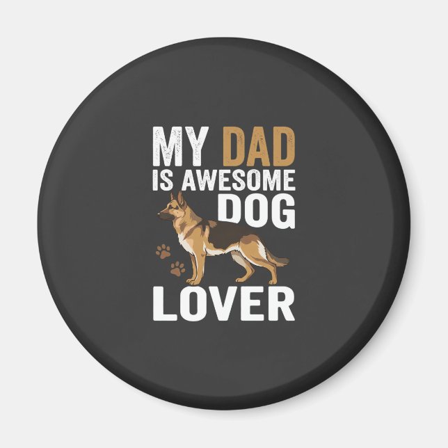 Aimant Papa amateur de chien est formidable (Devant)
