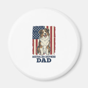 Aimant Papa Australian Shepherd Patriote Vintage Vecteur