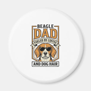 Aimant Papa Beagle alimenté par le café et le maillot de