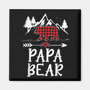 Aimant Papa Bear Noël Pyjama Carreaux Rouges Buffalo Matc