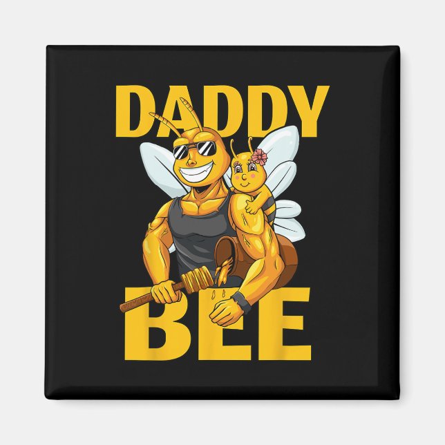 Aimant Papa Bee Bee Abeille Miel Papa Avec Fille Gir (Devant)
