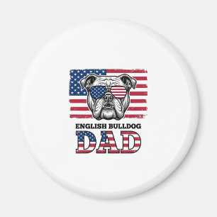 Aimant Papa Bouledogue Anglais Patriotique Design de Chem